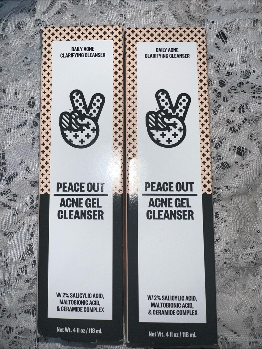 2 x Peace Out Acne Gel Cleanser - full size 4 fl oz